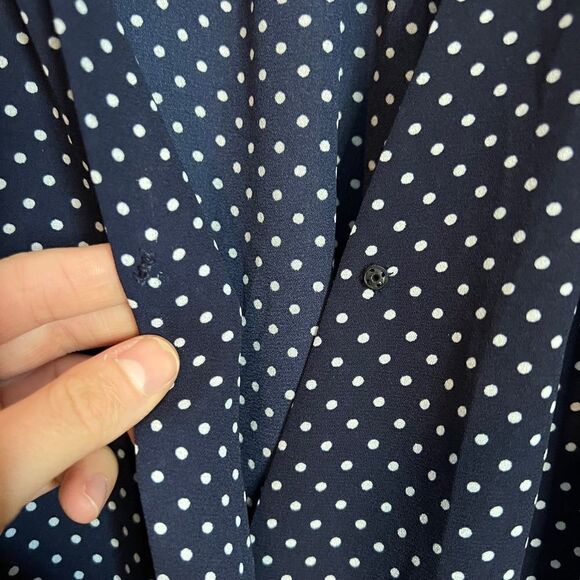 3 for $30! Sportsgal navy polka dot blouse - Picture 6 of 10